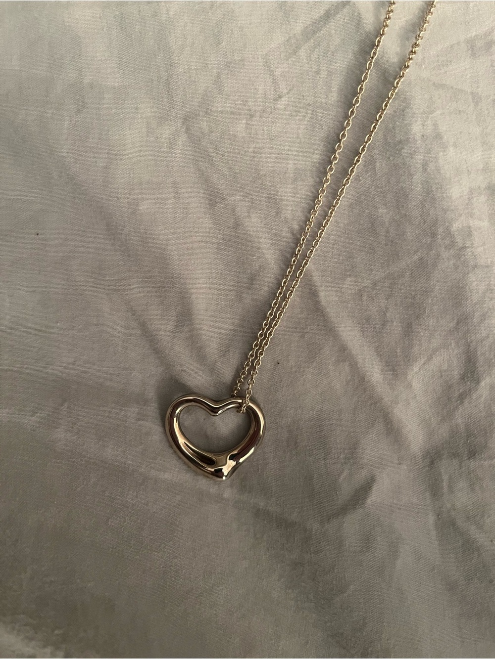 Tiffany & Co Elsa Perrotti Sterling Silver Open Heart Necklace